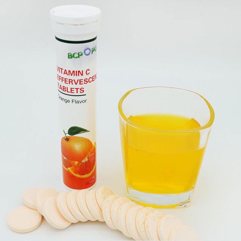 Custom Private Label Best Sales Immunity Booster Supplements Orange 100% Natural Vitamin c Effervescent Tablets
