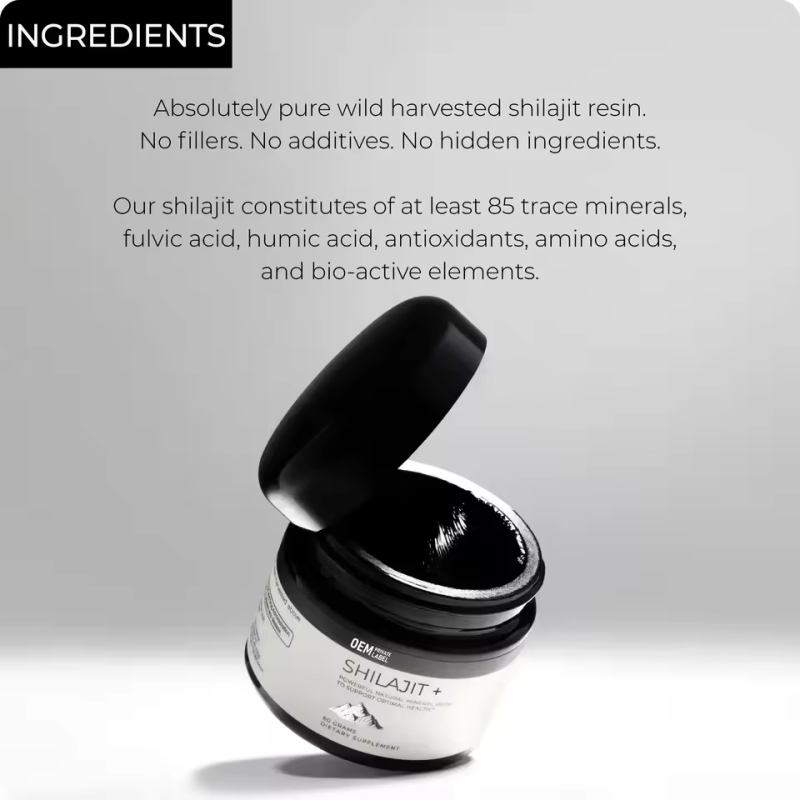 OEM Private Label Shilajit Resin with Fulvic Acid Trace Minerals Custom Organic Pure Himalayan Shilajit Resin Supplement