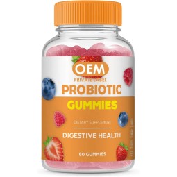 BIOCCHN OEM Halal Custom Gummy Candy Jelly Gummies Soft Candy Supplement Prebiotic Probiotics Gummies for Digestive Health