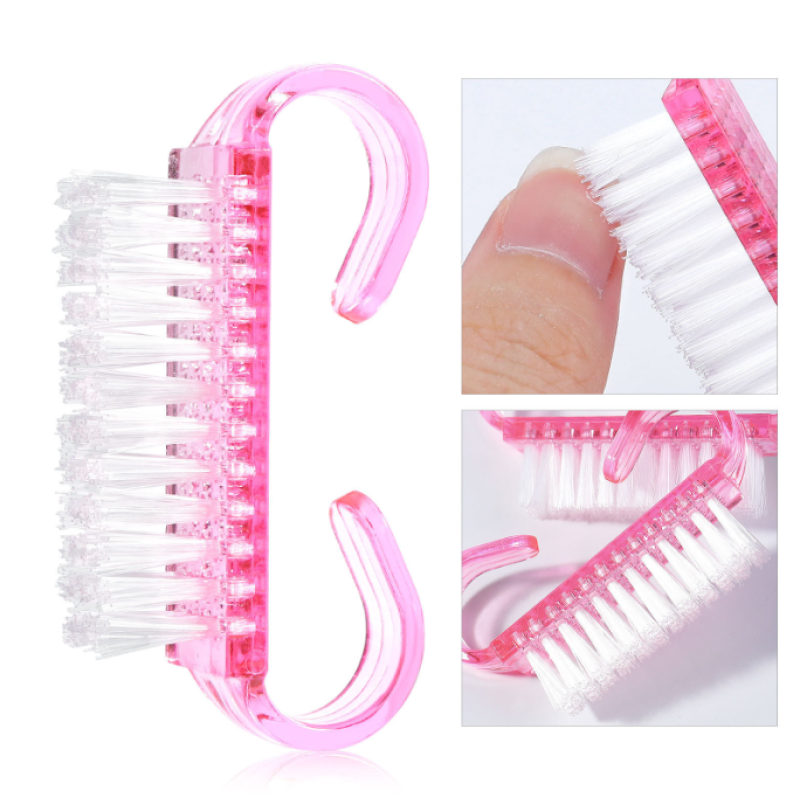 High Quality Mini Nail Dust Brush Soft Plastic Manicure Cleaning Tool Wholesale Beauty Design Accessory for Salon Use Flat