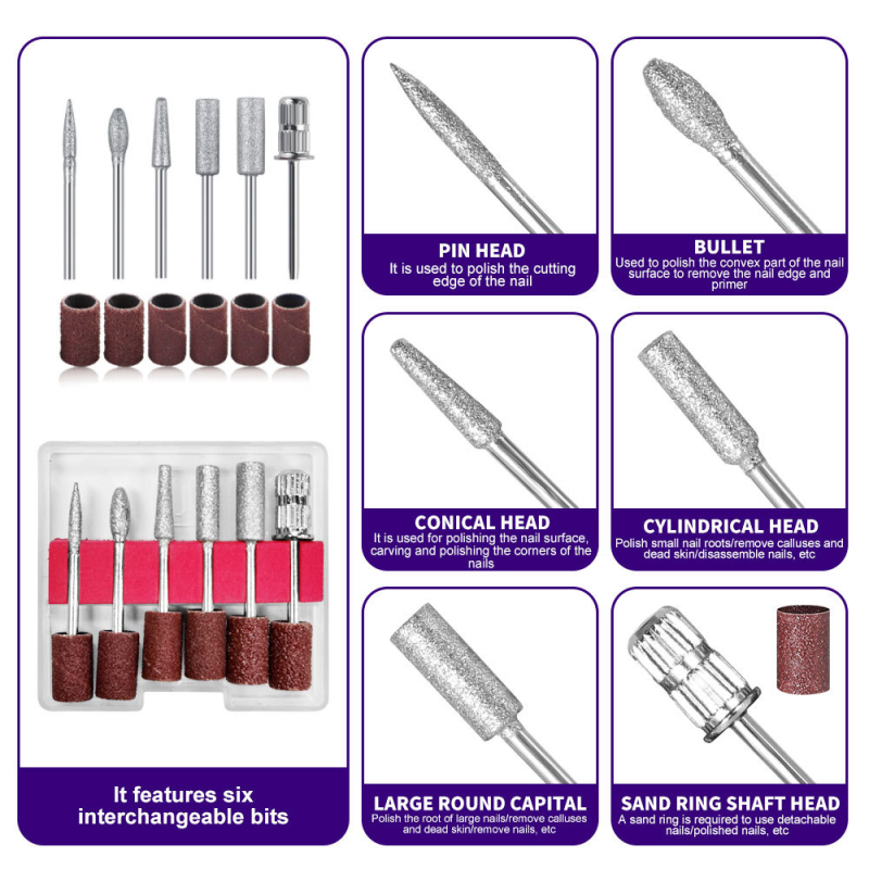 Portable Electric Nail Polisher for Salons Special Model with LCD Display Battery Storage Adjustable Speed up to 35000rpm