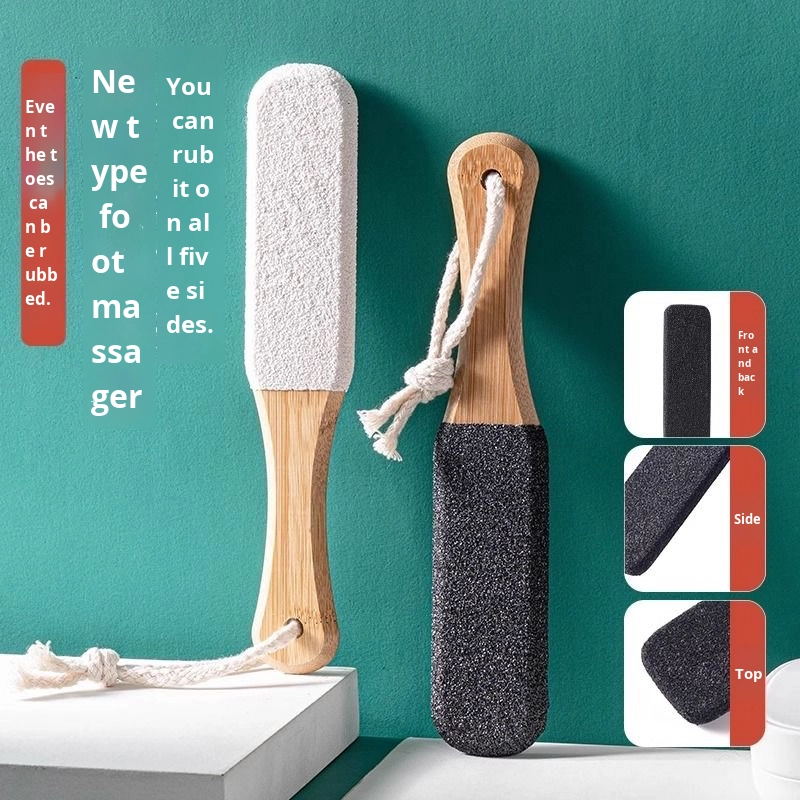 Hot Selling Pedicure Foot Care Tool Sandpaper Double Side Callus Remover Foot File With Wooden Handle