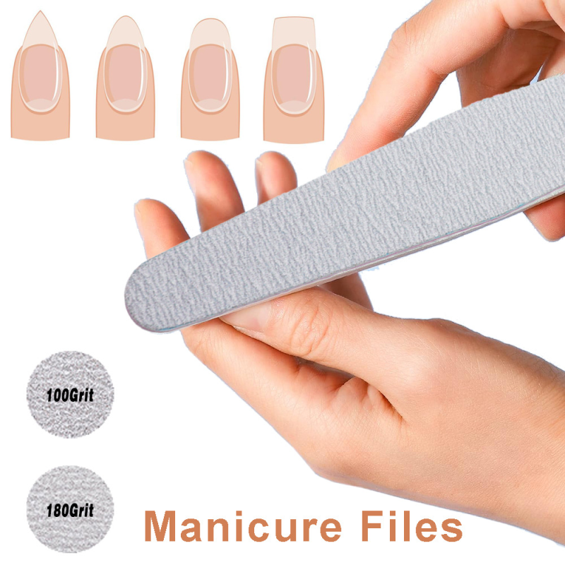 Wholesale Professional Half Moon Nail Buffer Block with Sponge Custom Logo 100/180 Grit EVA Material Nail File