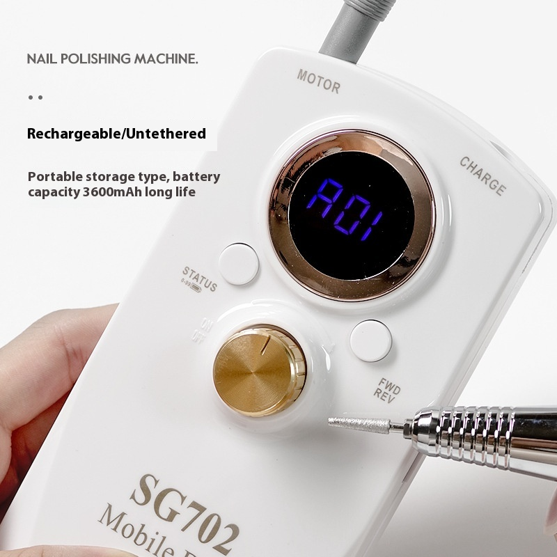 Electric Nail Art Polisher with LCD Display 35000rpm USB Plug Bit Made of Plastic for Pedicure Use in Salons