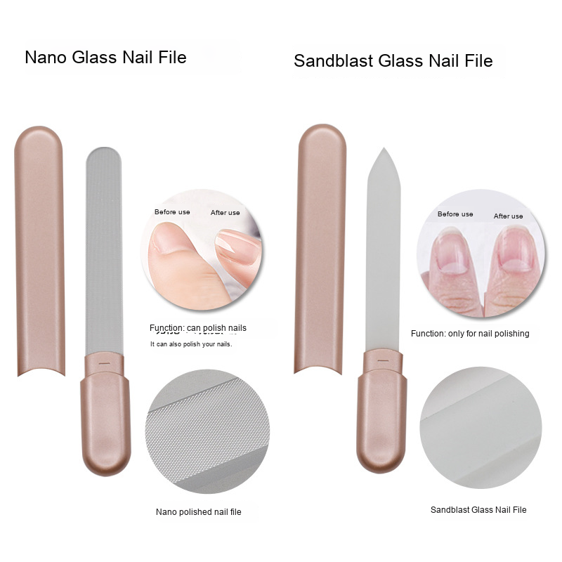 High Quality Custom Logo Portable Nano Glass Nail File Double-Sided Crystal Glass for Salon Use Manicure Tool