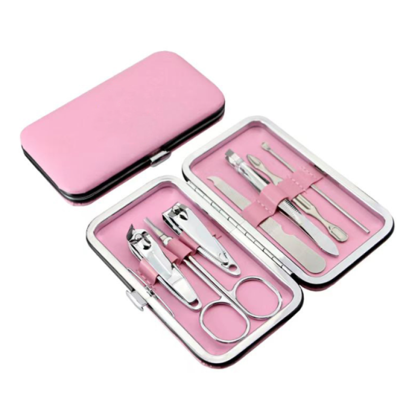 Candy-Colored 7-Piece Full Manicure Nail Clippers Set Steel Construction Beauty Tool for Fingers & Toes