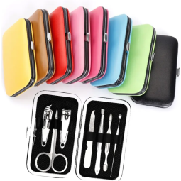 Candy-Colored 7-Piece Full Manicure Nail Clippers Set Steel Construction Beauty Tool for Fingers & Toes