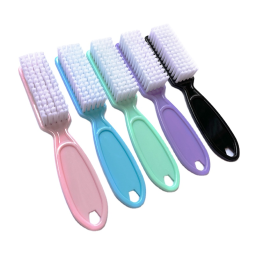 Wholesale Custom High Quality Nylon Flat Nail Brush with Long Handle Scrub Manicure Dust Cleaning Tool