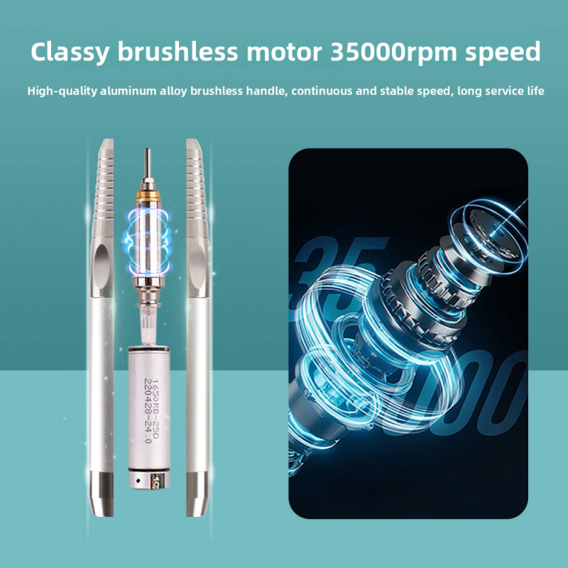 Japanese Power Storage Electric Mute Removal Nail Polish Tool 40000rpm Speed   Battery Plugs Special for Nail Shops