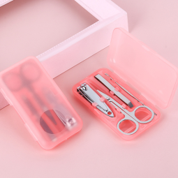 4-Piece Home Mini Beauty Manicure Set Plastic Box Gift Nail Scissors Clipper for Fingers for Personal Use