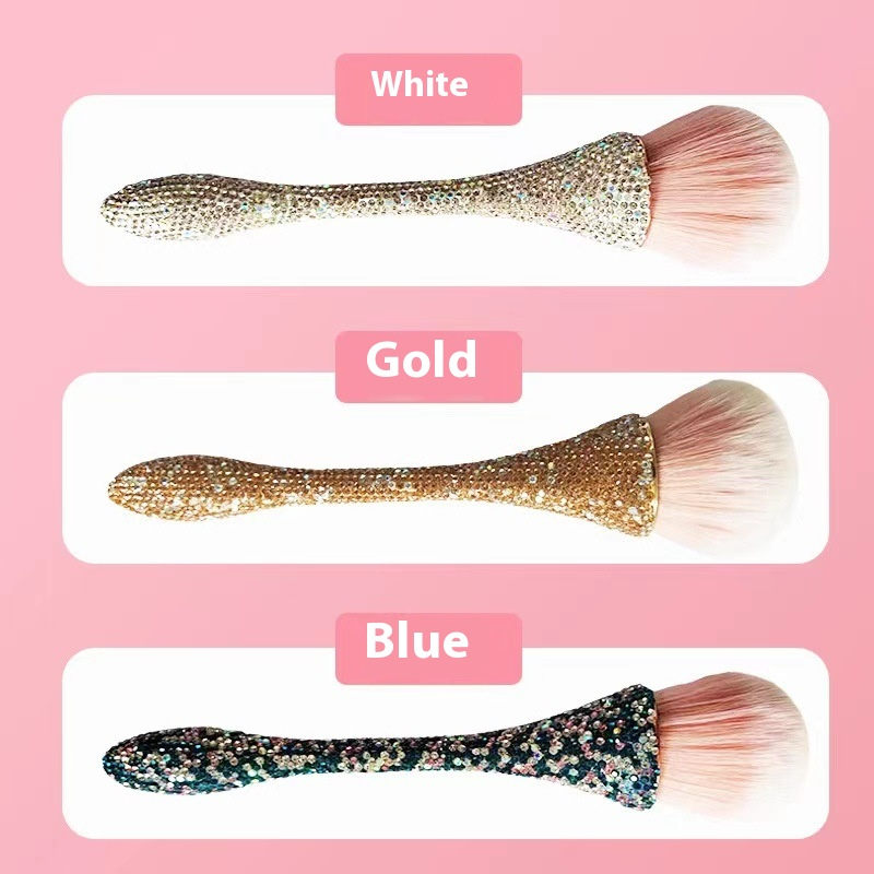 Extra-Large Goblet Blush Brush Diamond-Encrusted Loose Powder Makeup Single Brush Factory New Face Beauty Tool