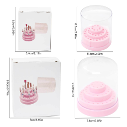 Professional 48-Hole Nail Tool Sanding Head Storage Box Dustproof Display Rack Small Size for Organizing and Cleaning