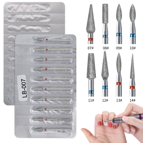 10-Piece Individually Packaged Nail Drill Aluminum Foil Diamond Grinding Heads Open Pocket Nail