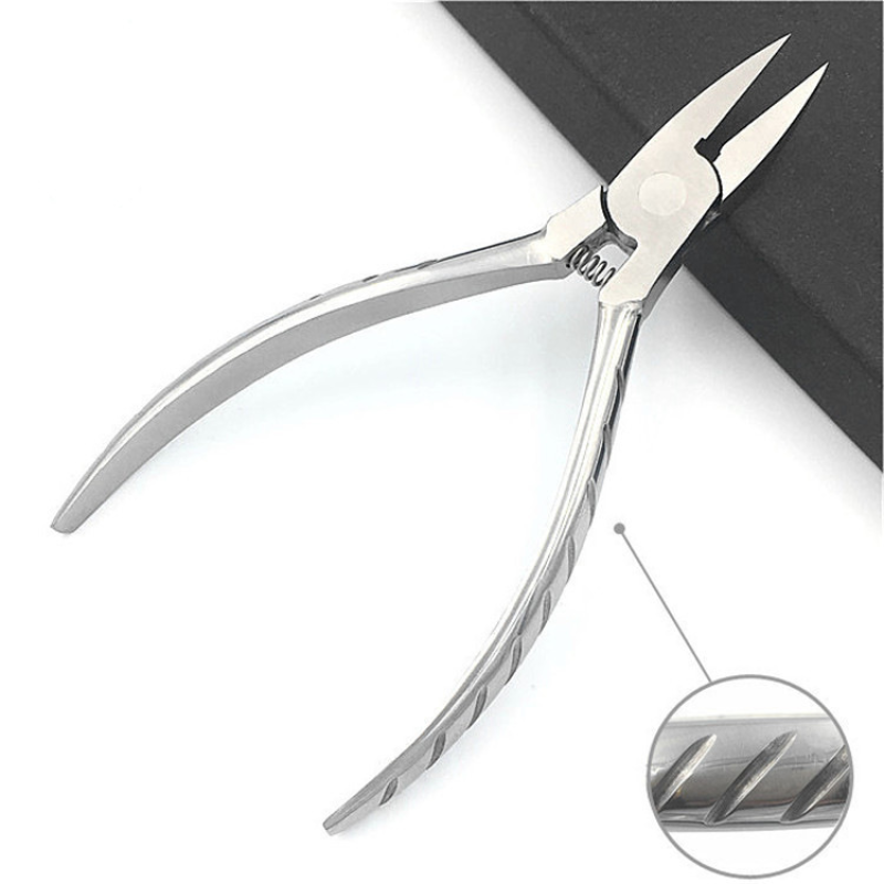Steel Pedicure Pliers Straight Mouth Spring-Loaded Dead Skin Cuticle Clippers Nail Groove Toe Clipper Beauty Fingers Cuticles