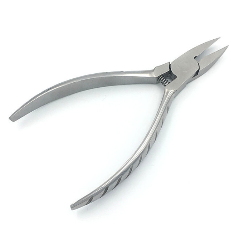 Steel Pedicure Pliers Straight Mouth Spring-Loaded Dead Skin Cuticle Clippers Nail Groove Toe Clipper Beauty Fingers Cuticles