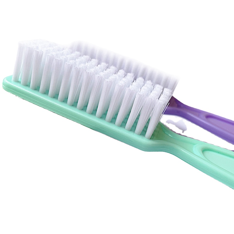 Wholesale Custom High Quality Nylon Flat Nail Brush with Long Handle Scrub Manicure Dust Cleaning Tool