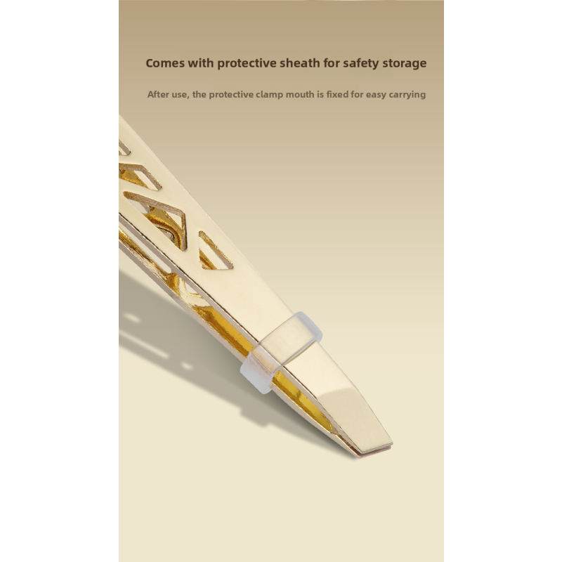 Black Hollow Slant Tip Eyebrow Tweezers Beauty Makeup Tool for False Eyelash & Lip Hair Removal