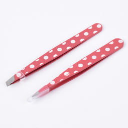 Customized Private Label Stainless Steel Eyebrow Piler Pointed Tip Eyebrow Tweezers Set with Flat Clip Beauty Tool