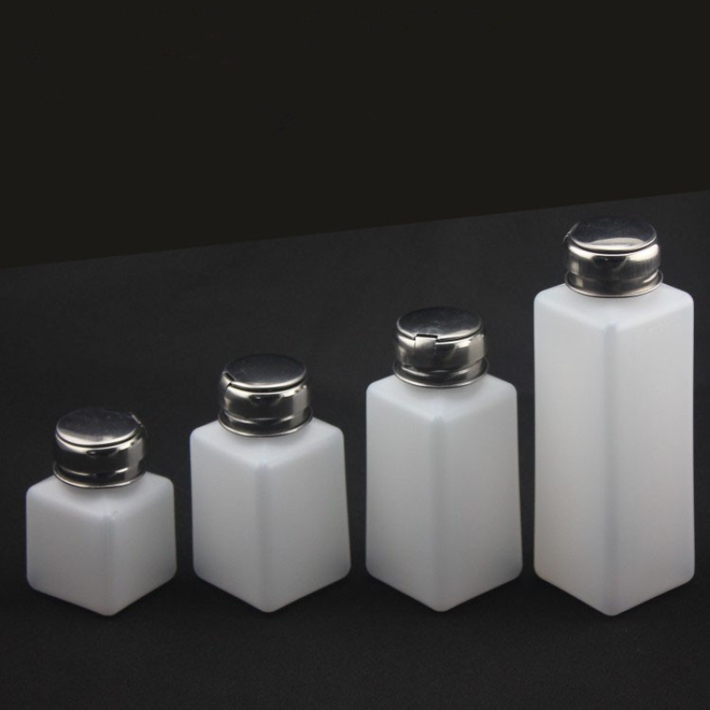 Portable 120/200/250/500ml White Plastic Push-Down Pressure Emitter Flask for Nail Polish Remover Nail Supplies