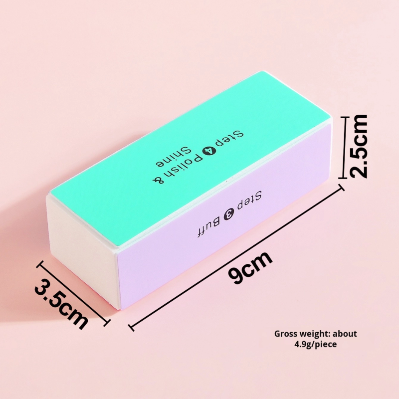Multifunctional Four-Sided Nail Polishing Block Sponge Square Pattern Buffer for Nail Art Manicure Polishing Strip