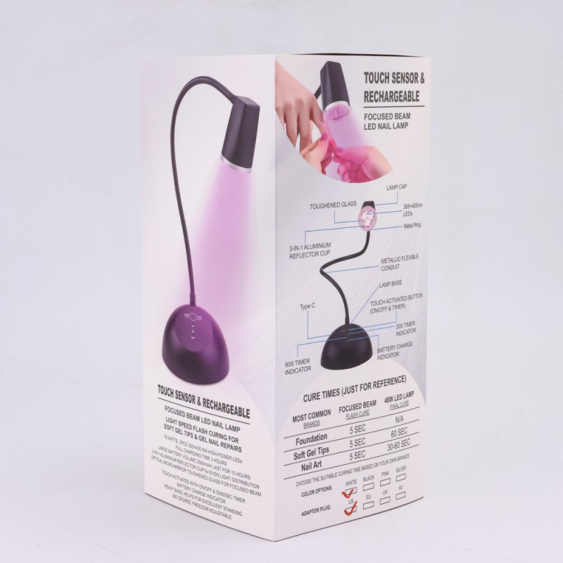 Top Brand Portable Rechargeable UV LED Nail Lamp Cordless Flexible Desk/Table Lamp Touch Light for Nail Drying/Curing for Home
