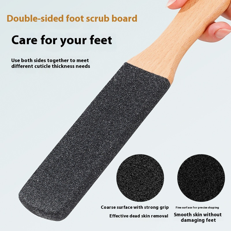 Spa Pedicure Tool Wet or Dry Feet Scraper Foot Rasp Removers Cracked Heels Wooden Handle Foot File Callus Remover