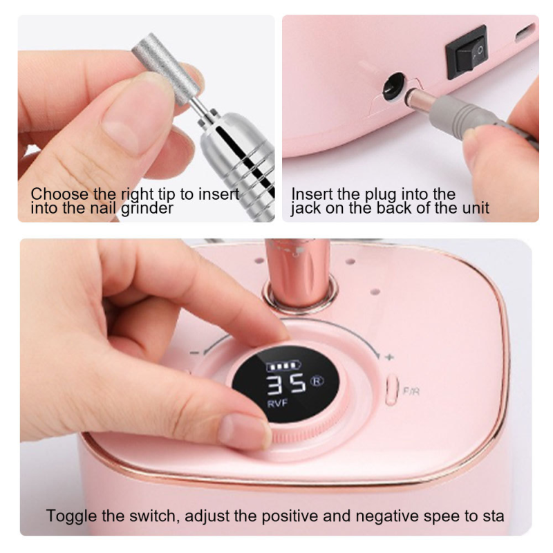 High Speed Portable Nail Grinding Machine Electric Speed Pen with Armor Unloading for Nail Art Quality Cone/Barrel Shape