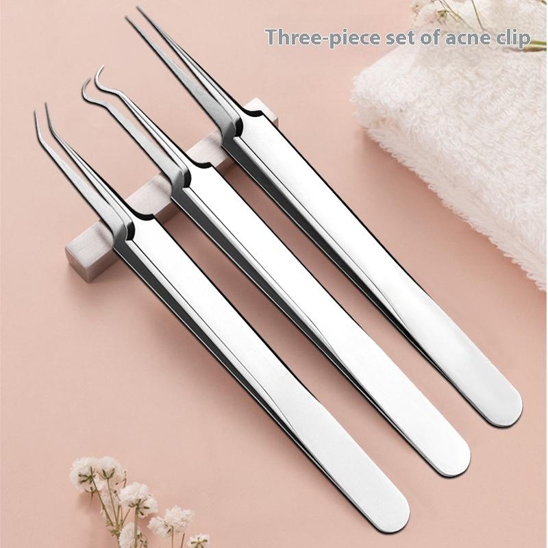 Wholesale Beauty Care Tool Blackhead Tweezers Comedone Acne Needle Pimple Extractor for Facial Care Makeup Tools