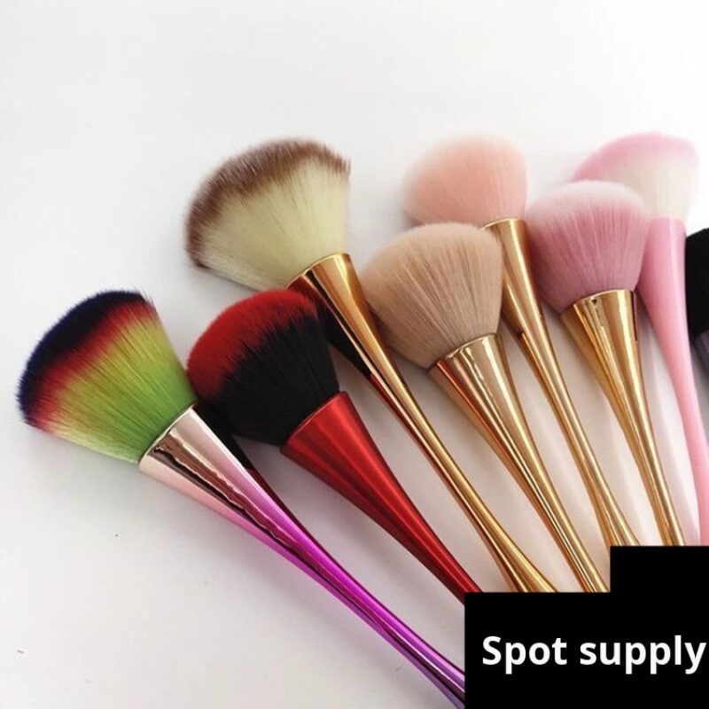 Crimped Ferrule Nylon Nail Powder Brush Net Red Small Waist Makeup Brush Soft Loose Powder Blush Brush Wholesale Option