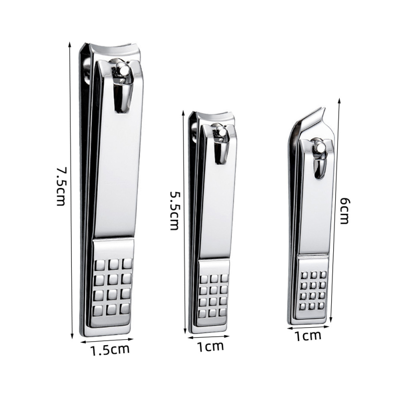 Professional 3 PCS Stainless Steel Nail Clipper Set Curved Blade Manicure Trimmer for Fingers & Toes Nail Cutter Wholesales