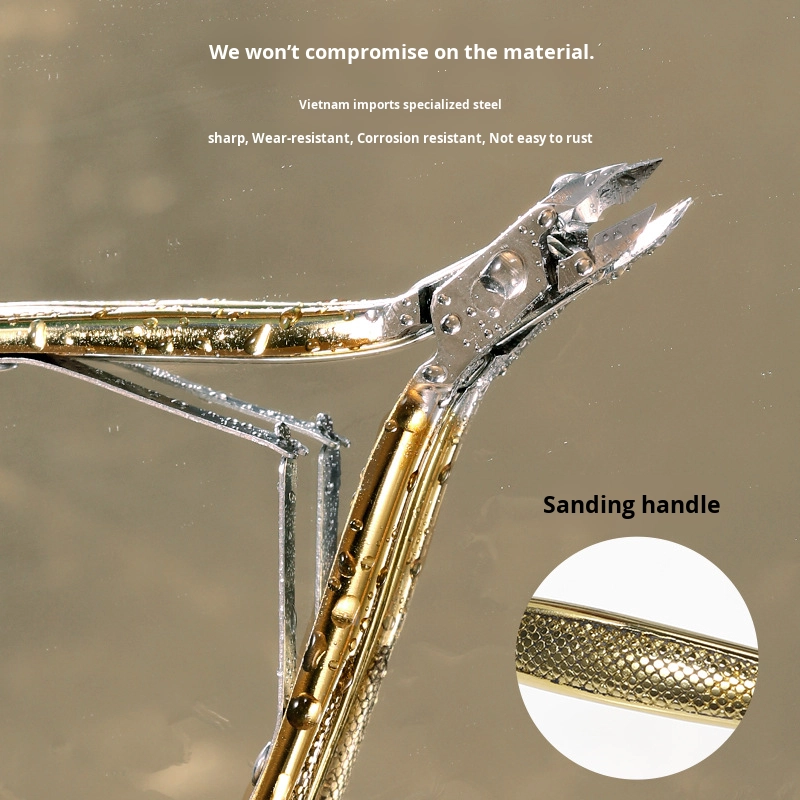 Vietnam Easy-Cut D28/D501 Double Fork Stainless Steel Manicure Scissors Straight Beauty Tool Anti-Slip Frosted Handle Dead Skin