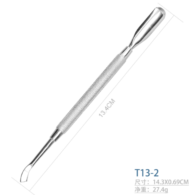 Double-Head Horseshoe Steel Nail Cuticle Pusher Large Stainless Steel Tool for Removing Dead Skin and to Push Cuticles