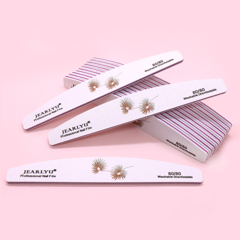 High Quality Zebra Nail File White Sand Printed Leaf Easy to Use Grinding Strip Washable Not Easy to Fall off Emery Board