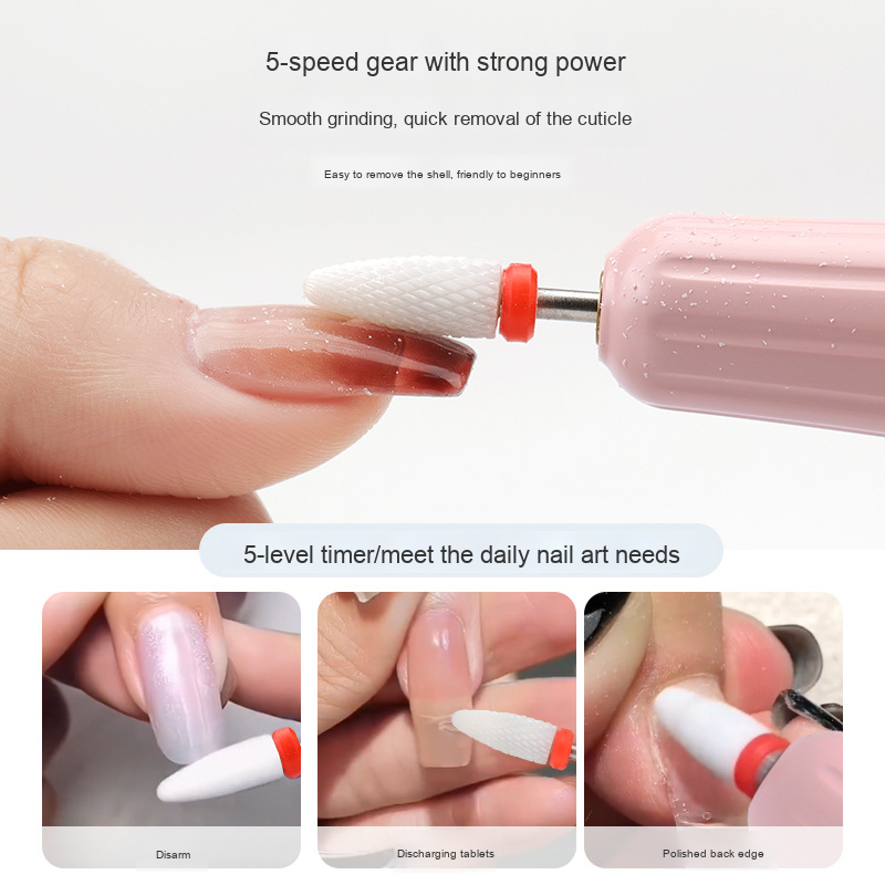 Quick-Drying Mini LED Nail Polish Dryer UV Lamp with Dead Skin Polisher Electric Manicure Remover in Plastic Material