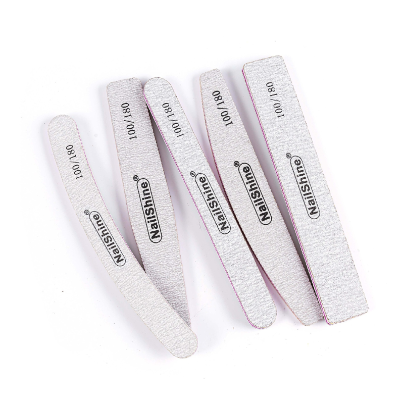 Customizable Zebra Nail Files 100/180 Grit Half Moon Nail Filer Double Side EVA Straight Custom Logo Manicure Tools Made Sponge