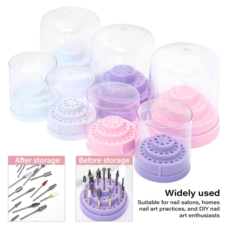 Professional 48-Hole Nail Tool Sanding Head Storage Box Dustproof Display Rack Small Size for Organizing and Cleaning