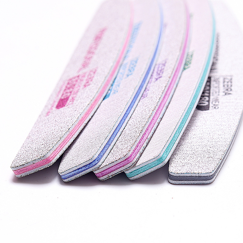 Hot Sales Professional Nail File 80/100/150/180/240 Abrasive Sand Paper File With Smooth Edge Cutting Five Colors
