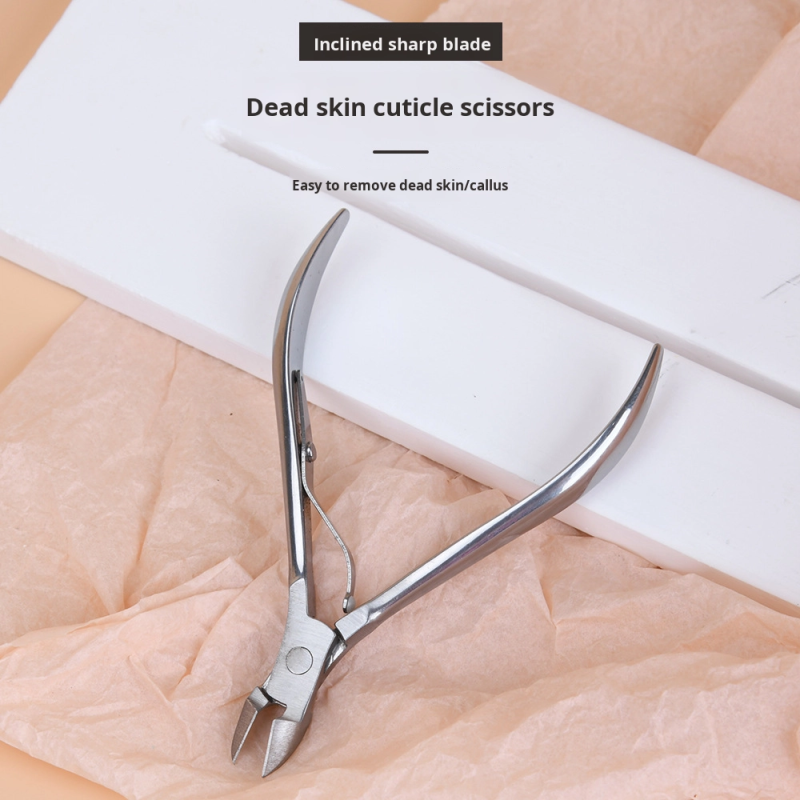 Stainless Steel Curved Blade Barb Scissors Bevel Nail Shop Nail Clipper Tools for Dead Skin Exfoliation