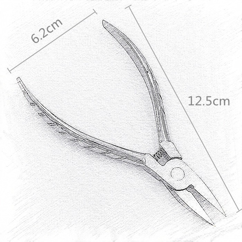 Steel Pedicure Pliers Straight Mouth Spring-Loaded Dead Skin Cuticle Clippers Nail Groove Toe Clipper Beauty Fingers Cuticles