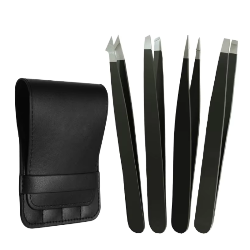 96-Ladies High Anastomosis Eyebrow Tweezers Set 4-Piece Stainless Steel Eyebrow Clip Slanted Plucking Pliers Pointed Beauty Tool