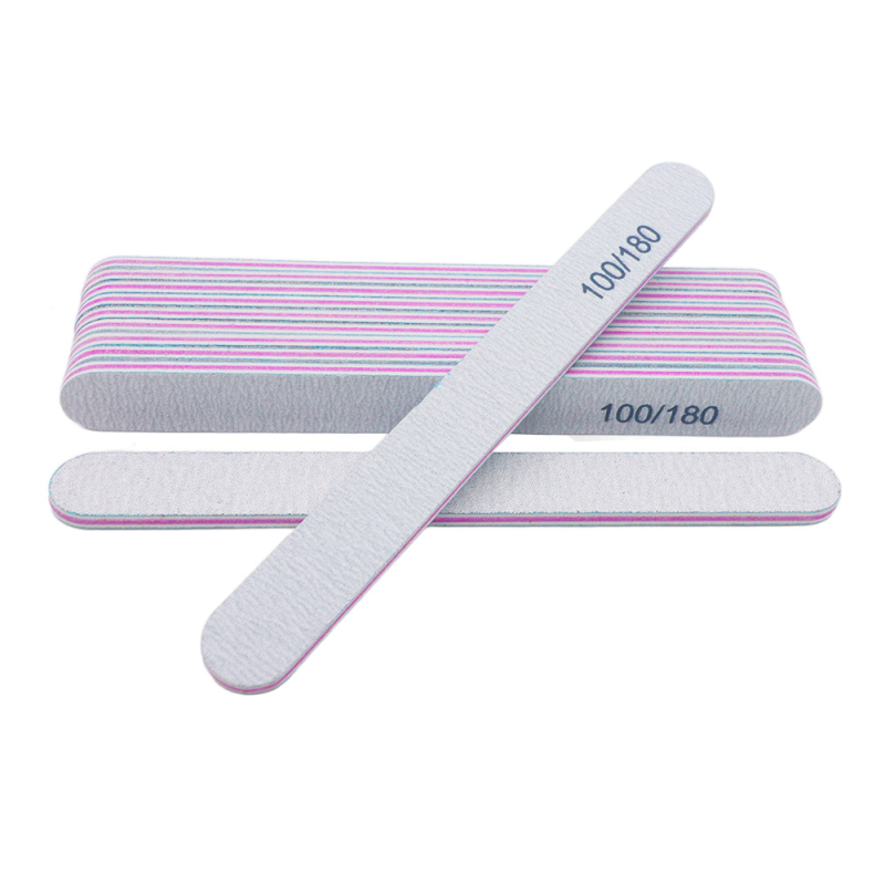 Wholesale Professional Half Moon Nail Buffer Block with Sponge Custom Logo 100/180 Grit EVA Material Nail File