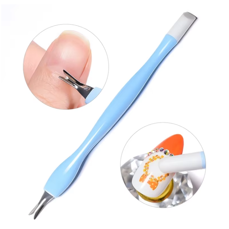 Double-Headed Stainless Steel Dead Fork Shovel Callus Eliminator Nail Care Tool Made of Durable Plastic