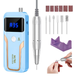 Professional Portable Rechargeable Cordless Electric Nail Drill 35000rpm for Acrylic Gel Nail Polish Made of Durable Plastic