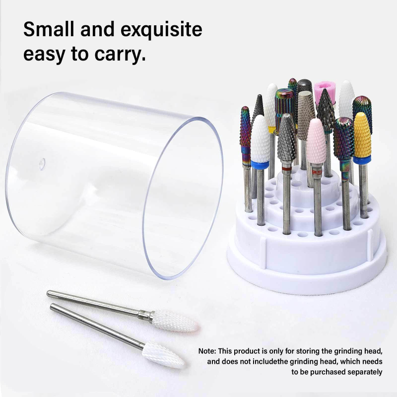 Professional 48-Hole Nail Tool Sanding Head Storage Box Dustproof Display Rack Small Size for Organizing and Cleaning