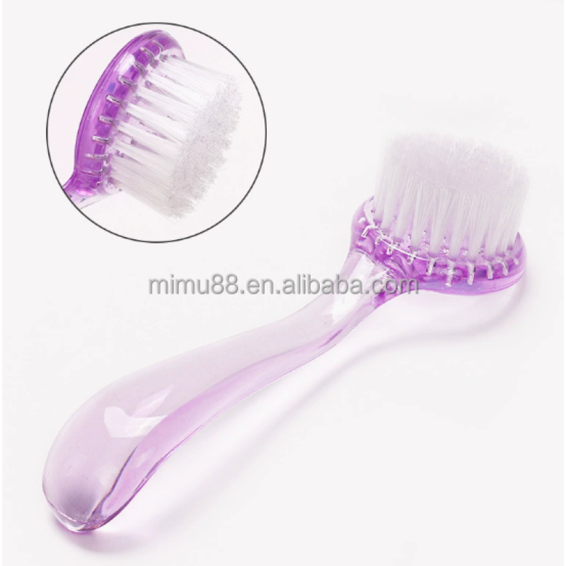 Hot Sale Professional Nail Art Tools Luxury Flat Acrylic Nail Dust Brush Long Handle Soft Polish Scrub Manicure Cleaning Brush