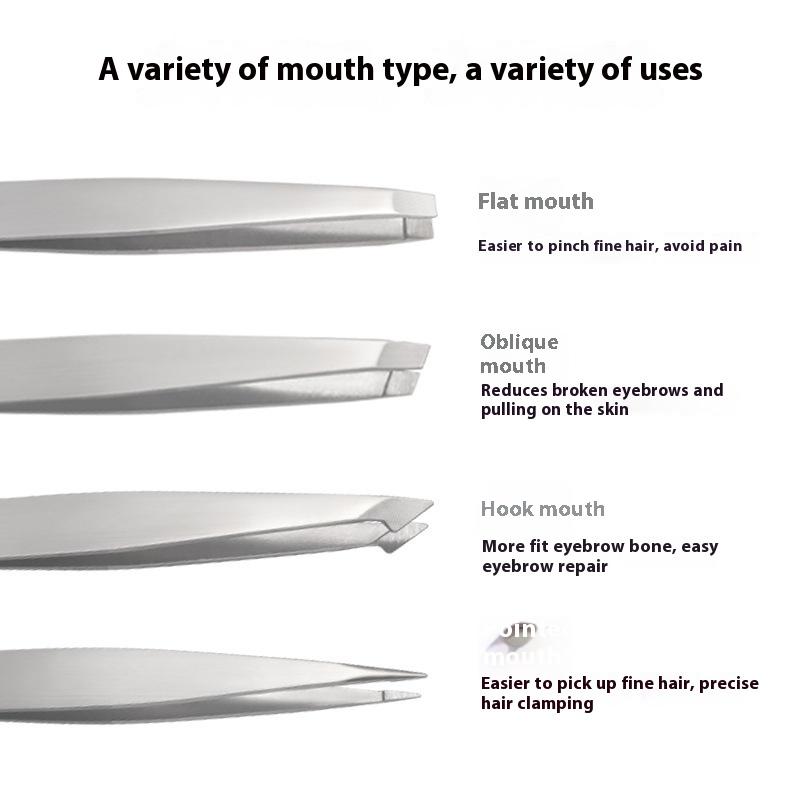 Ultra-Thin Stainless Steel Eyebrow Tweezers with Slanted Tip Precise Grip for Eyebrow Hair Removal