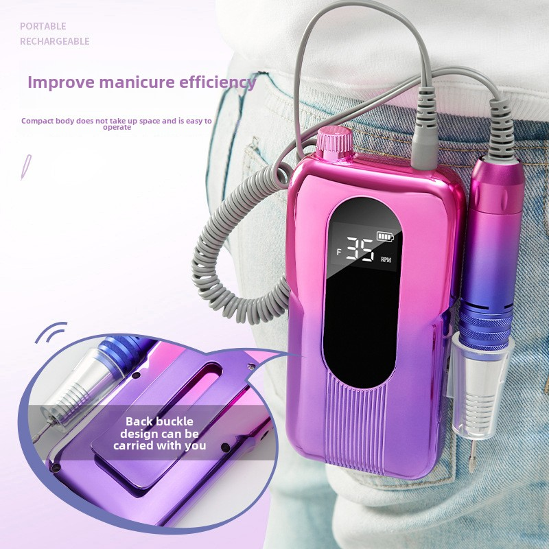 Portable Rechargeable 35000rpm Electric Nail Drill Durable Plastic Acrylic Nail Polisher & Gel Removal Machine