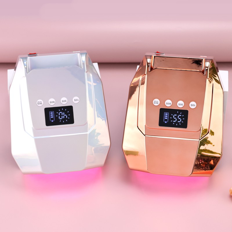 2025 Salone Professional Metal Base Manicure 98W Wireless UV LED Nail Dryer with Cordless Design and Rechargeable Features