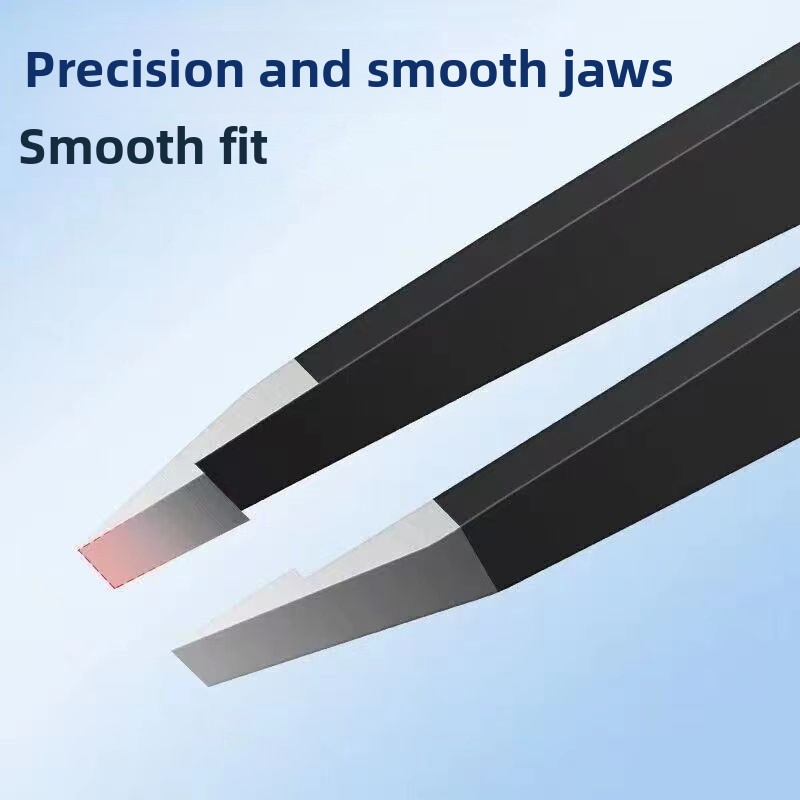 Ultra-Thin Stainless Steel Eyebrow Tweezers with Slanted Tip Precise Grip for Eyebrow Hair Removal