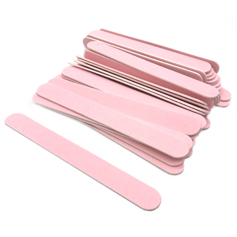 Custom Logo 12CM Thickened Disposable Straight Wooden Sandpaper Double Side Nail Art Salon Use Quality Nail File